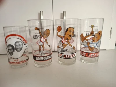 Portland Trail Blazers Clyde Drexler Dairy Queen Sunshine Pizza Glasses Set OF 4 - Image 1 of 2