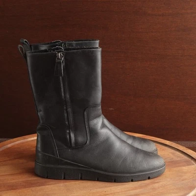 Botas ECCO para mujer EU TALLA 38 US 7 NEGRAS Cuero Bella Doble Cremallera Cómodas Ligeras Foto 1 de 4