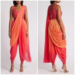 New Sani Asra Embroidered Dhoti Set Dress Women's Size XL (14-16) Handmade $570 - Picture 1 of 14