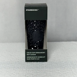Starbucks 2024 Cold Cup Key Chain Ornament Navy Gem Xmas Holiday Christmas New - Picture 1 of 4