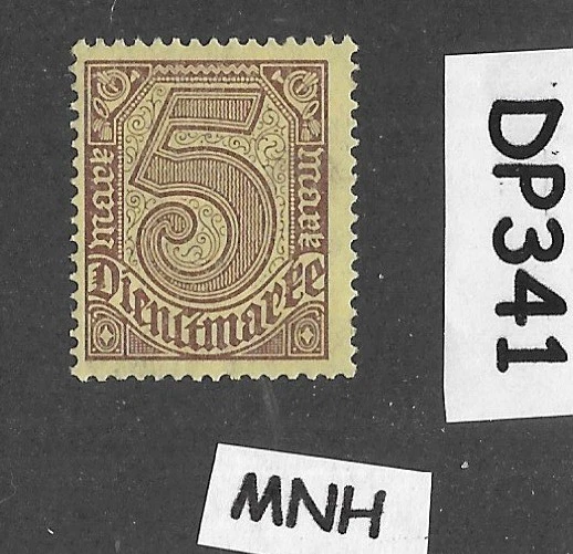 MNH stamp Sc 013  Official 5 Mark  1920-1921  Germany  Weimar Republic   DP341 - Image 1 of 1