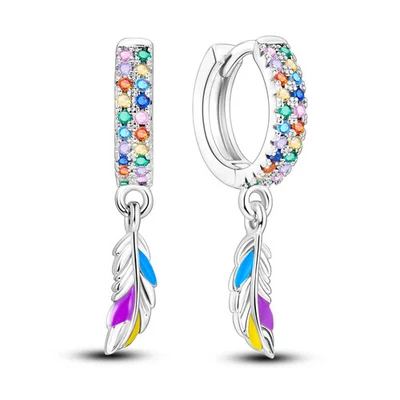 Orecchini a Cerchio in Argento 925 Sterling con Zirconi | Creole Brillanti - Immagine 1 di 4