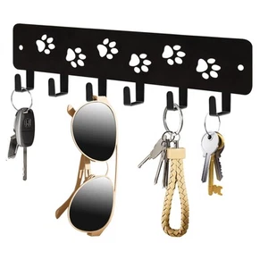 Key Hooks Key Holder Decorative Dog Leash Holder for Wall, 6 Hooks 9.75×2.73 ... - Picture 1 of 7