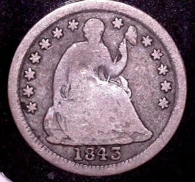 1843  Seated Liberty Half Dime 5c Circulated - Image 1 of 2
