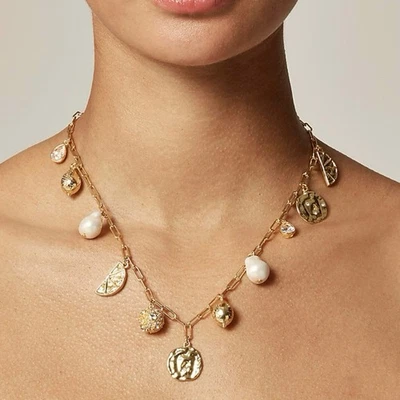 NWT J.Crew Nautical Gold-Tone Lemon Charm Necklace - Image 1 of 4