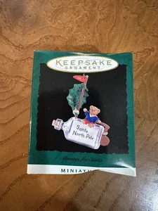 Mensaje para Santa 1996 miniatura, llevar a Santa un mensaje de botella, adorno de sello - Imagen 1 de 5