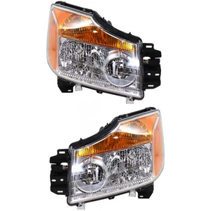 For 2008-2015 Nissan Titan Headlight Driver & Passenger Side Pair - Picture 1 of 4