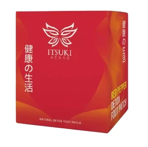 100 % ITSUKI KENKO roter Pfeffer & pflanzliche Fußpolster Pflaster entgiftend KOSTENLOSER VERSAND - Bild 1 von 5