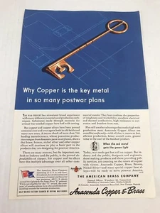 1944 Vintage Print Ad Anaconda Copper And Brass War Needs Get First Call Copper - Picture 1 of 3