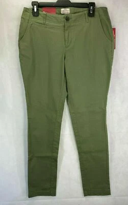 Pantalones de vestir para mujer color oliva talla 8 ajustados tiro medio calce moderno elástico Merona nuevos con etiquetas Foto 1 de 4