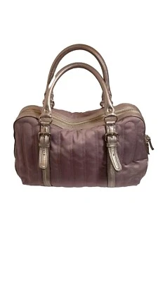 Calvin Klein Gray Silver Nylon Leather Medium Handbag Purse Bag Tote Carry On - Image 1 of 4