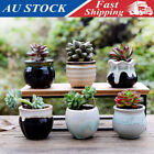 6pcs Set Mini Ceramic Plant Pot Succulent Flower Planter Bonsai Box Home Garden