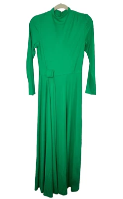 Vestido De Colección Saks Fifth Avenue Psicodélico Maxi Mod OG Años 60 S/M Verde Manga Larga Foto 1 de 4