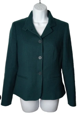 MaxMara Blazer Wool teal Green Cashmere Jacket high neck Size 2 - Image 1 of 4