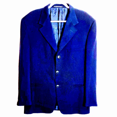 Abrigo Blazer Deportivo De Colección Gianni Versace Couture Para Hombre Talla 46 Azul Marino Lana Medusa Foto 1 de 4