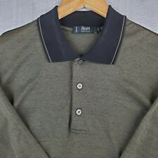 RAFFI LINEA UOMO ITALY Size Large Mens Polo Shirt Olive Mercerized Cotton Golf