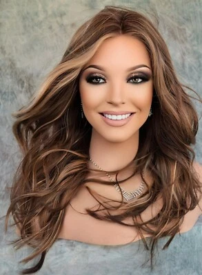 BLAZE Front Lace Part Estetica Wig Caramel Kiss  Long Beach Waves  NEW - Image 1 of 4