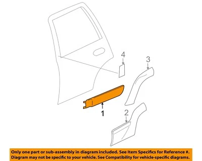 GM OEM 02-06 Trailblazer EXT Rear Door Exterior Trim-Side Molding 15053096 - Image 1 of 2