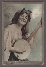 Antique 1890's Newsboy Burlesque Cabinet Large Photos N566 #97 Theresa Vaughn