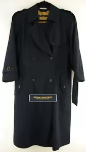 Brooks Brothers Women's Navy Blue Belted Trench Top Over Rain Coat Size #2 - Picture 1 of 8