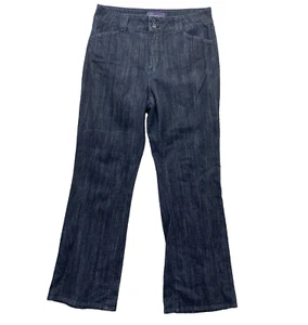 NYDJ Jeans Women's 16 Blue Wide Leg Dark Wash Flap Pockets High Waist Stretch - Picture 1 of 13
