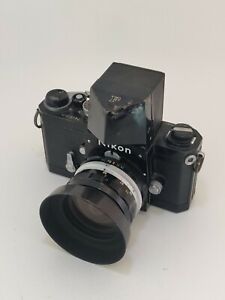 Nikon F Camera with Action Finder And 28mm Lens and Hood - Black