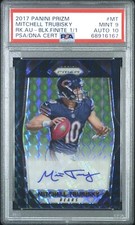 2017 Panini Prizm Mitchell Trubisky Black Finite 1/1 Rookie Auto PSA 9/10