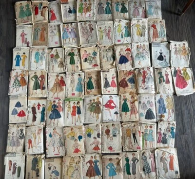 Mixed Lot 65 Vintage 1950s Sewing Patterns Women’s Beautiful Designs and Styles - Image 1 of 4
