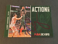 Larry Sanders Signed 2013-14 Panini Hoops Action Shots Card Auto Bucks NBA COA