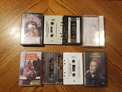 4 Ernie Ford Merle Haggard Favorites Best Of Charlie Daniels & Cash Cassette Lot - Image 1 of 3