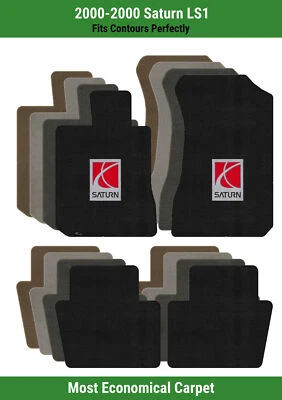 Lloyd Velourtex Front & Rear Row Carpet Mats for 2000 Saturn LS1 w/Saturn Logo - Image 1 of 4