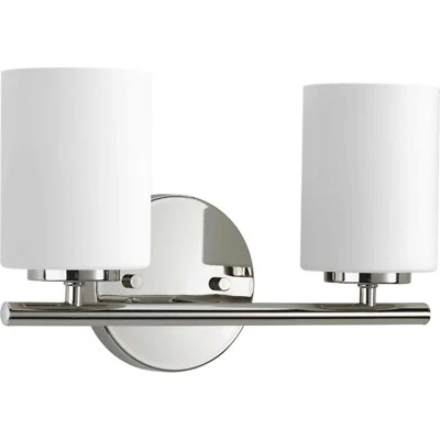 Progress Lighting Replay 2-Light Polished Nickel Modern Bathroom Vanity Light - Image 1 of 4