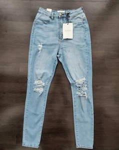 AP Blue by Alphrodite Jeans Größe 9 (29) helle Waschung Riss Used-Look neu mit Etikett - Bild 1 von 6