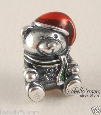 Natale Orsacchiotto Originale Pandora Rosso Smalto Vacanza Ciondolo 791391ENMX W - Immagine 1 di 4