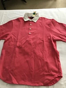 Vintage MUNSINGWEAR NORTHWESTERN KNITTING Coral Pink  POLO SHIRT USA Medium - Picture 1 of 9