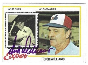 Autographed Signed DICK WILLIAMS 1978 Topps Montreal Expos Card #522 w/COA - Picture 1 of 1
