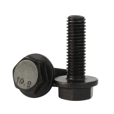 MELLEWELL M6 X 20Mm Flanged Hex Head Bolts Flange Hexagon Screws, Full Thread, Alloy Steel