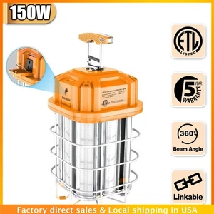 150W LED Temporary Work Light Linkable Construction Portable Lamp 5000K Daylight - Picture 1 of 11