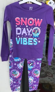 Girls 2 pc Childrens Place sz 4 Snow Globe Purple Long Sleeve Pajama Set New Q - Picture 1 of 7
