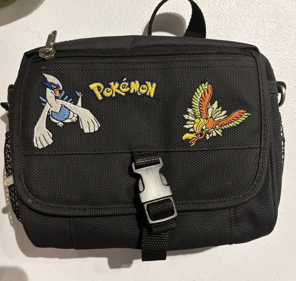 老式任天堂 GameBoy Pokemon Lugia Ho-Oh 金色银色手提箱旅行包 — 第 1/2 张图片