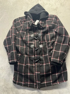 NUEVO CON ETIQUETAS Chaqueta Abrigo Torrid Rojo/Negro Búfalo Cuadros Con Capucha con Capucha Talla 3X Foto 1 de 4