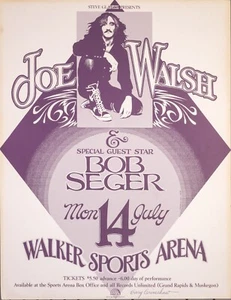 Joe Walsh e Bob Seger at the Walker Sports Arena -- POSTER ORIGINALE - Foto 1 di 1