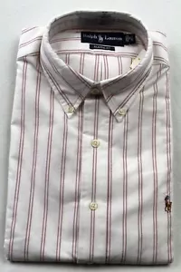 Ralph Lauren White Mauve Classic Oxford Dress Shirt Multi Color Pony NWT - Picture 1 of 1