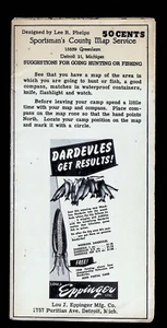 1940er Sportsman's County Karte Schulhandwerk, Michigan Eppinger Dar Devles Jagd - Bild 1 von 4