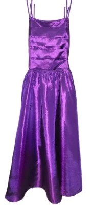 Vestido morado satinado para ocasiones especiales niñas talla 14 Foto 1 de 3