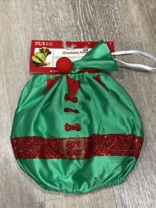 Holiday Time Elf Christmas Dog Costume Outfit 2 Piece Set Sz XS/S Adorable NWT