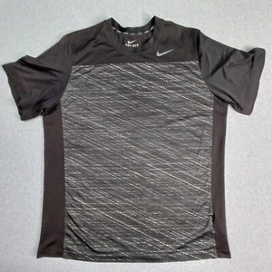 Nike T Shirt Mens XL Black Grey Dry FitShort Sleeve Lighweight Sports Casual - Picture 1 of 11