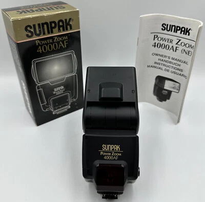 Sunpak Power Zoom 4000AF Electronic Flash f/ Nikon AF Camera PZ 4000AF READ - Image 1 of 4