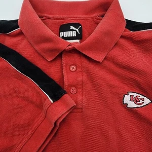 Kansas City Chiefs NFL Shirt Herren Large Rot Golf Polo Puma 90s Logo Splash Heavy - Bild 1 von 7