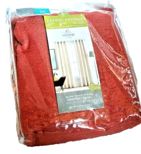 JC PENNEY HOME 'Quinn' Basketweave Grommet Curtain Panel 50x63 'Faded Rose' NIP - Picture 1 of 6